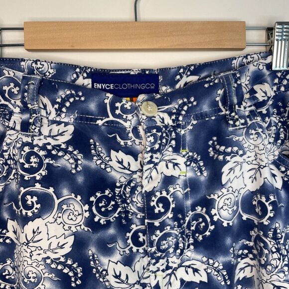 Enyce Clothing Co. Floral Blue White Shorts Pockets Men's Size 40 90's Hip Hop - Picture 2 of 16